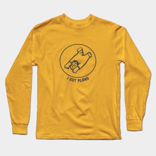 My plans for the weekend are to lay on my belly , in dark ink Long Sleeve T-Shirt